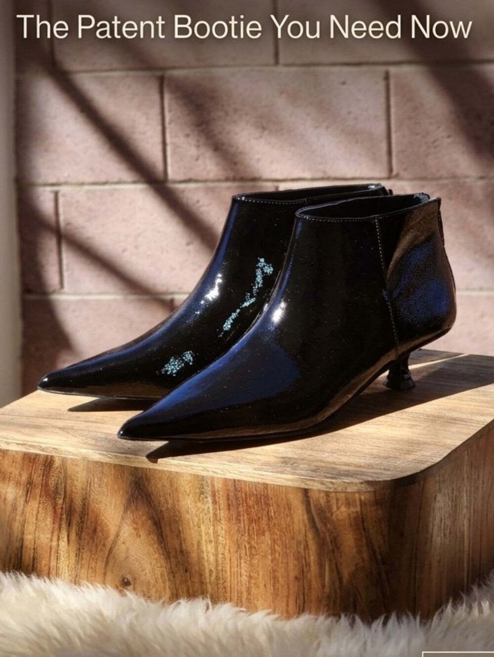 Steve Madden Women's Black Patent Leather Pointed-Toe Ankle Booties Size 8